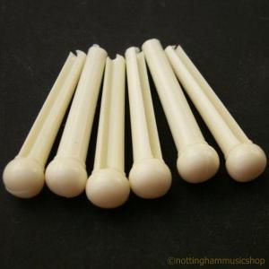 6 ACOUSTIC GUITAR BRIDGE PINS CREAM